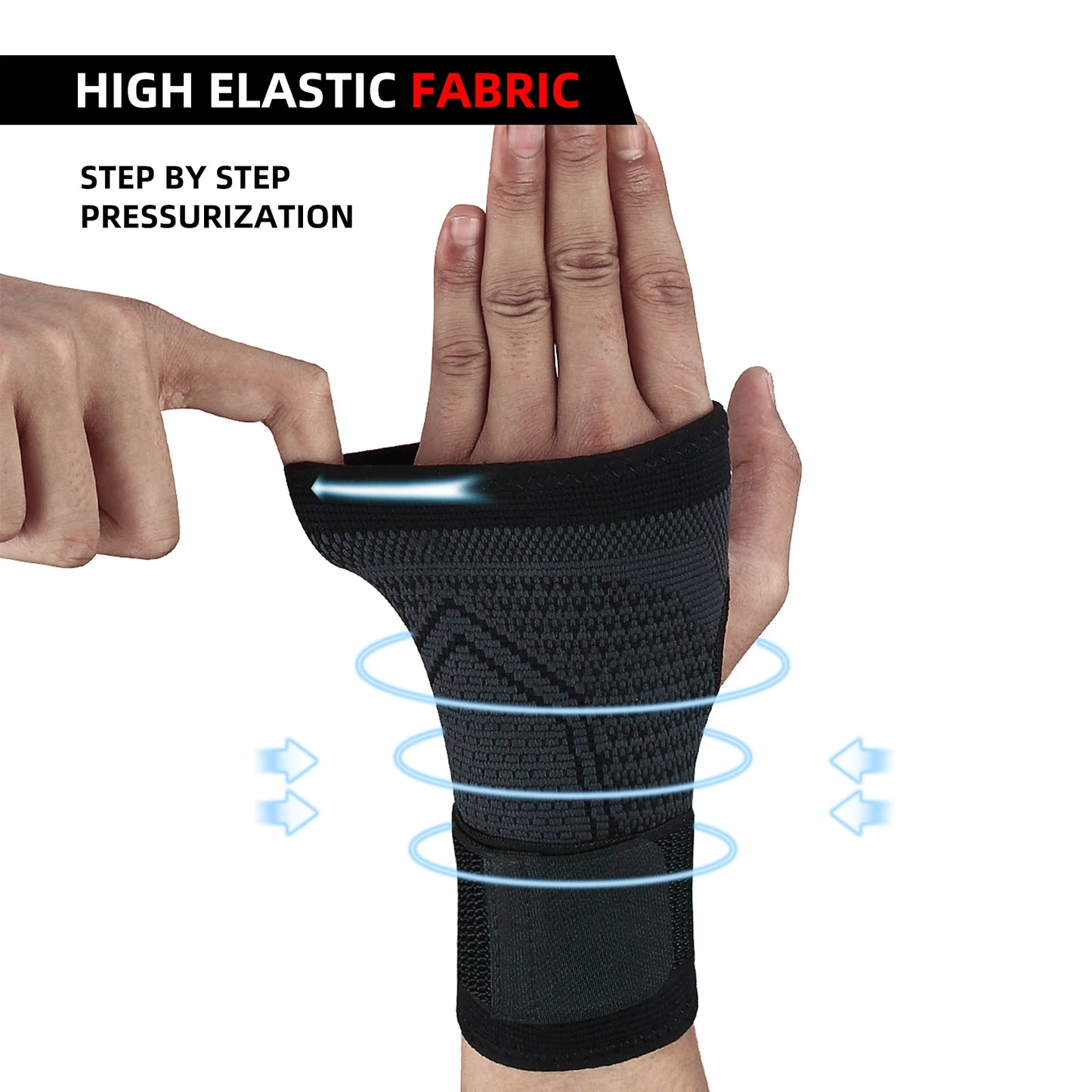 Adjustable Wrist Compression Strap - Wrist Support For Fitness, Weightlifting, Tendonitis, Arthritis, Carpal Tunnel, Pain Relief