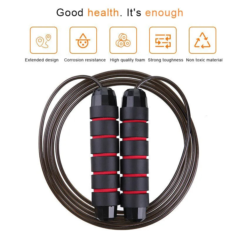 Skipping Rope - Tangle-Free, Rapid Steel Wires with Ball Bearings - For Gym, MMA, Boxing