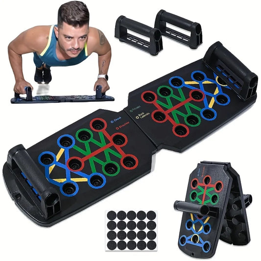 Portable Multifunctional Push-up Board Set With Handles - Foldable and Lightweight - Good For Chest, Abs, Arms & Back