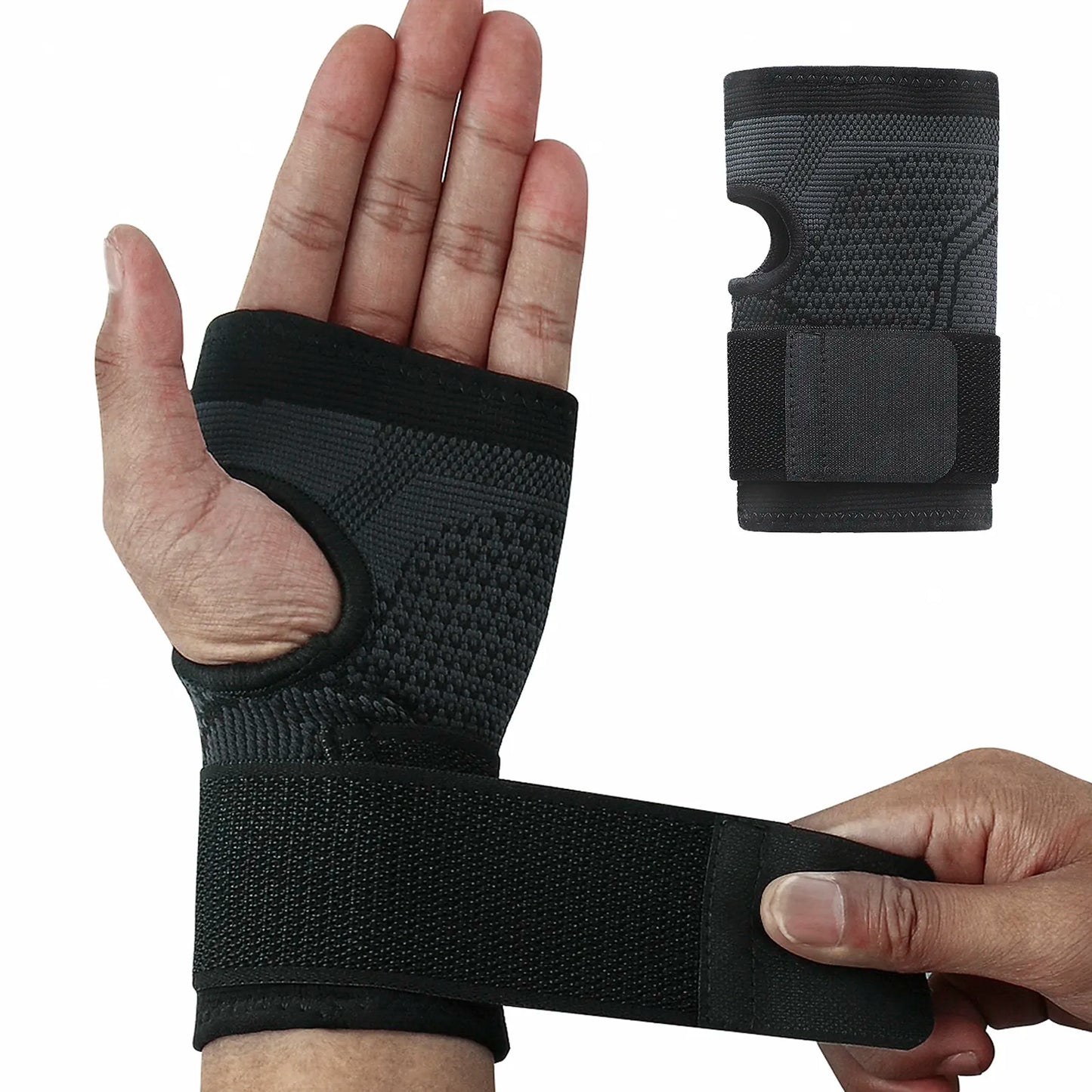 Adjustable Wrist Compression Strap - Wrist Support For Fitness, Weightlifting, Tendonitis, Arthritis, Carpal Tunnel, Pain Relief